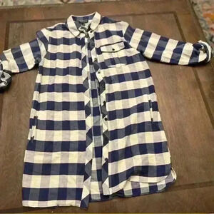 Topshop Women's Blue and White Dress